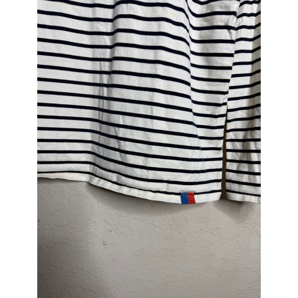 KULE Striped Long Sleeve Cotton Breton Top Ivory Navy Size M - Picture 4 of 10